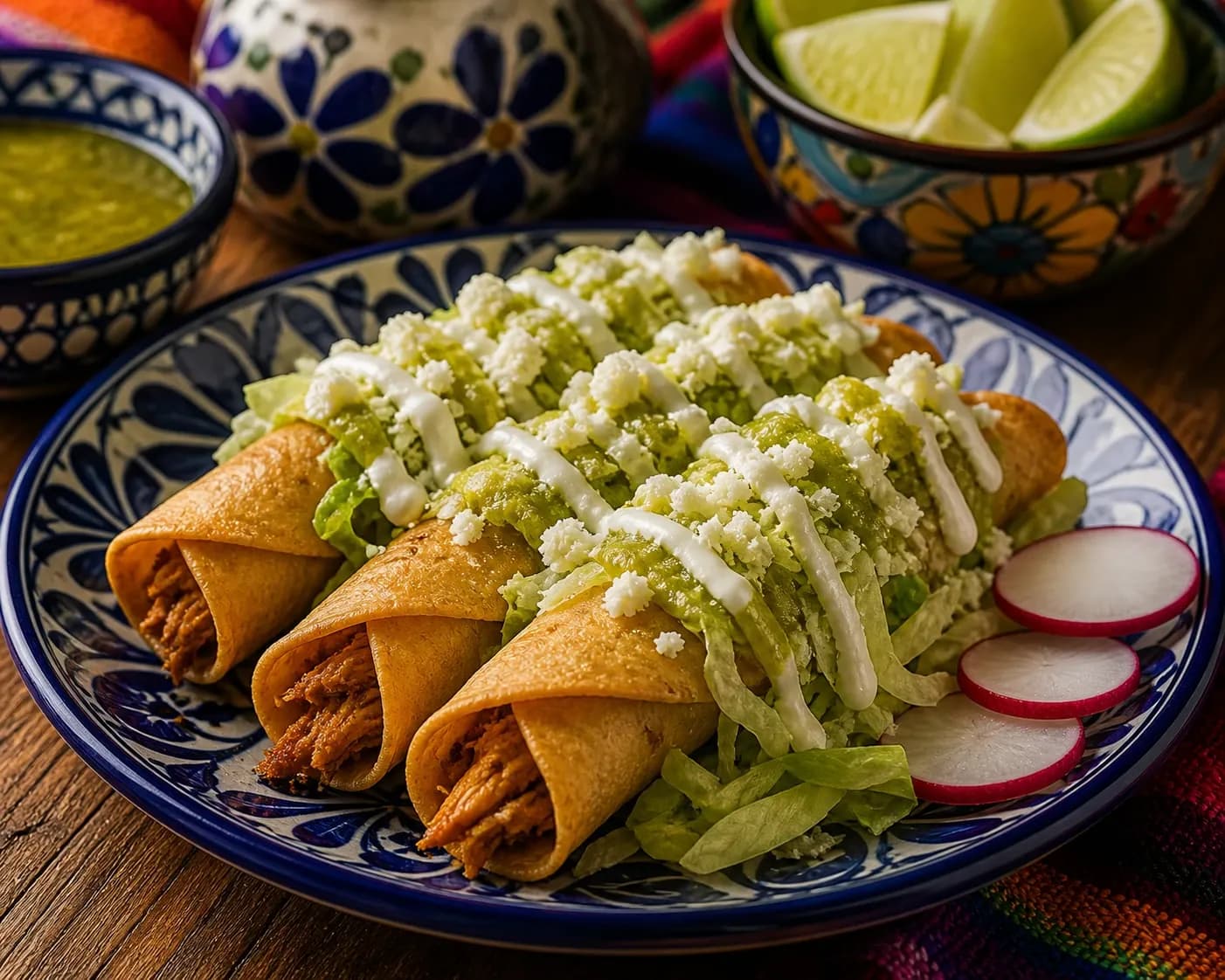 Tacos Dorados de Pollo